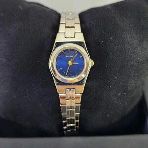 Womens Vintage Pulsar By Seiko 17mm 1N01-X028 Silver Tone Watch New Battery